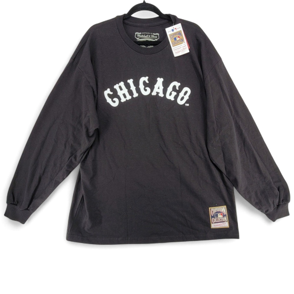Chicago White Sox Mitchell & Ness JFG Long Sleeve Shirt 2XL NWT MLB Black Tee